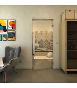 Pendeltür - Fineprint Model 009 Gold auf Klarglas
