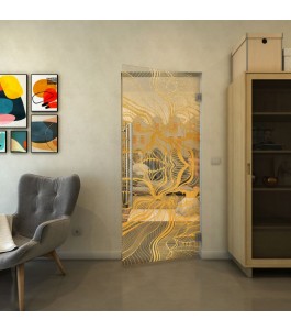Pendeltür - Fineprint Model 010 Gold auf Klarglas