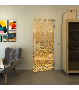 Pendeltür - Fineprint Model 016 Gold auf Klarglas