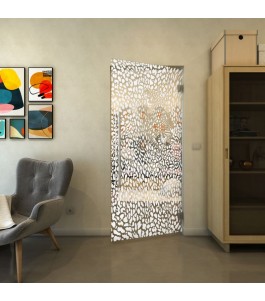 Pendeltür - Fineprint Model 016 Weiss auf Klarglas