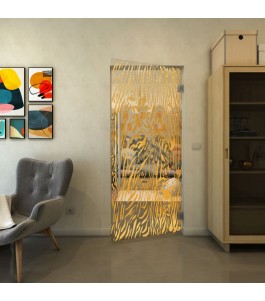 Pendeltür - Fineprint Model 017 Gold auf Klarglas
