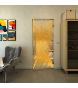 Pendeltür - Fineprint Model 026 Gold auf Klarglas