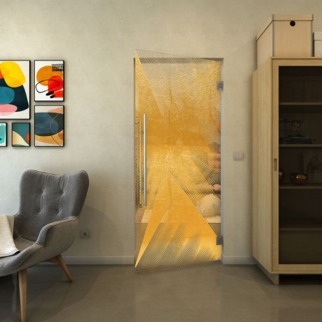 Pendeltür - Fineprint Model 026 Gold auf Klarglas