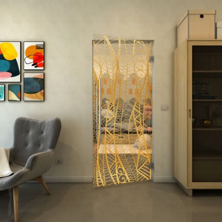 Pendeltür - Fineprint Model 040 Gold auf Klarglas