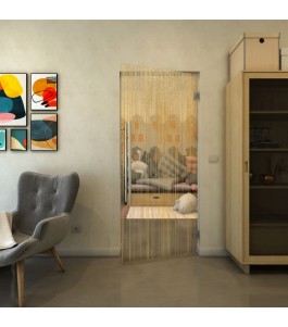 Pendeltür - Fineprint Model 052 Gold auf Klarglas