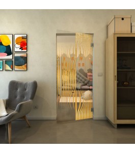 Pendeltür - Fineprint Model 059 Gold auf Klarglas