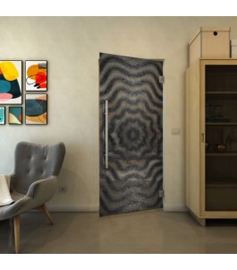 Pendeltür - Fineprint Model 064 Schwarz auf Klarglas