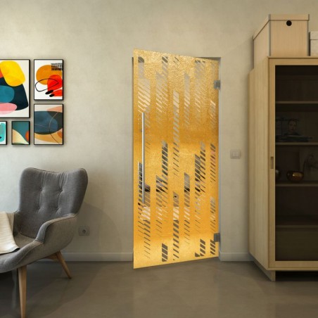 Pendeltür - Fineprint Model 067 Gold auf Klarglas