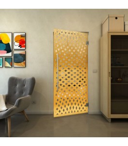 Pendeltür - Fineprint Model 068 Gold auf Klarglas