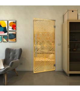 Pendeltür - Fineprint Model 069 Gold auf Klarglas