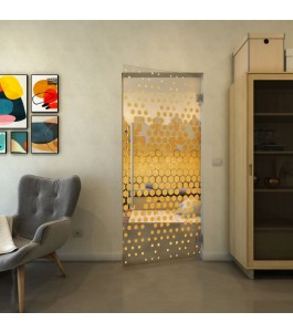 Pendeltür - Fineprint Model 072 Gold auf Klarglas