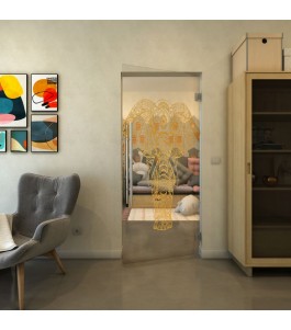 Pendeltür - Fineprint Model 078 Gold auf Klarglas