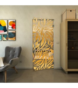 Pendeltür - Fineprint Model 096 Gold auf Klarglas