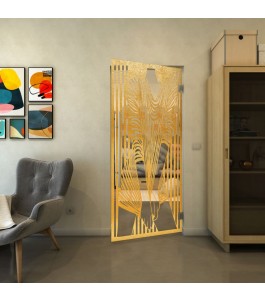 Pendeltür - Fineprint Model 097 Gold auf Klarglas