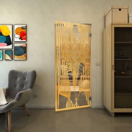 Pendeltür - Fineprint Model 097 Gold auf Klarglas