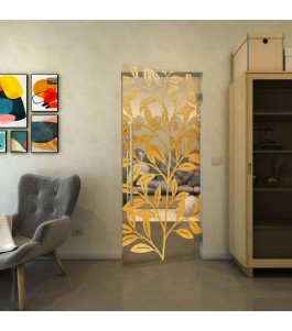 Pendeltür - Fineprint Model 099 Gold auf Klarglas