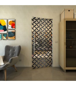 Pendeltür - Fineprint Model 102 Schwarz auf Klarglas