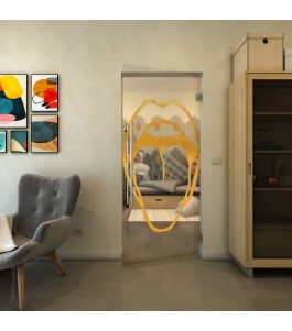 Pendeltür - Fineprint Model 111 Gold auf Klarglas