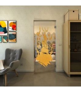 Pendeltür - Fineprint Model 114 Gold auf Klarglas