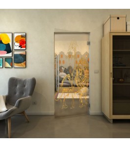 Pendeltür - Fineprint Model 117 Gold auf Klarglas