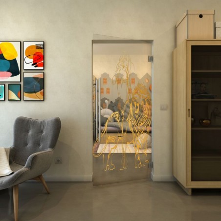 Pendeltür - Fineprint Model 117 Gold auf Klarglas