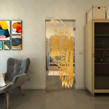 Pendeltür - Fineprint Model 122 Gold auf Klarglas