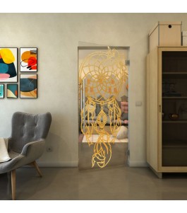 Pendeltür - Fineprint Model 125 Gold auf Klarglas
