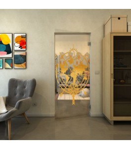 Pendeltür - Fineprint Model 127 Gold auf Klarglas
