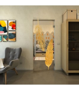 Pendeltür - Fineprint Model 129 Gold auf Klarglas