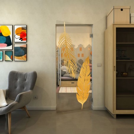 Pendeltür - Fineprint Model 129 Gold auf Klarglas