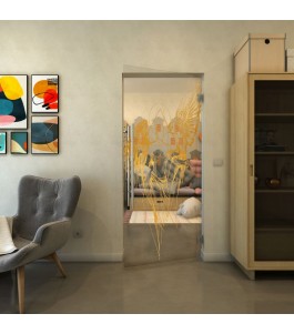 Pendeltür - Fineprint Model 131 Gold auf Klarglas