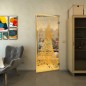 Pendeltür - Fineprint Modell 132 Gold auf Klarglas Pendeltür - Fineprint Modell 132 Gold auf Klarglas