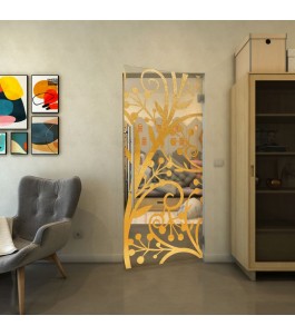 Pendeltür - Fineprint Model 146 Gold auf Klarglas
