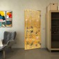 Pendeltür - Fineprint Modell 158 Gold auf Klarglas Pendeltür - Fineprint Modell 158 Gold auf Klarglas