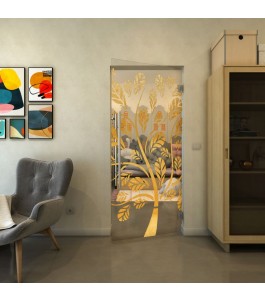 Pendeltür - Fineprint Model 159 Gold auf Klarglas