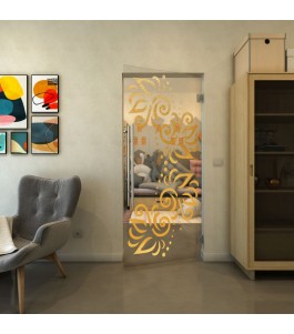 Pendeltür - Fineprint Model 163 Gold auf Klarglas