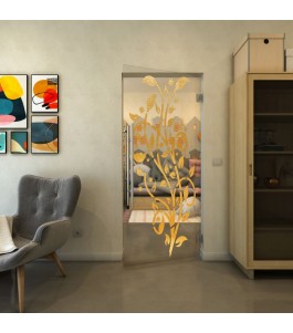 Pendeltür - Fineprint Model 166 Gold auf Klarglas