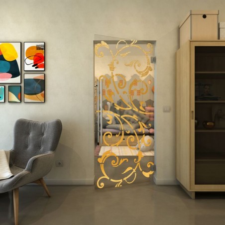 Pendeltür - Fineprint Model 171 Gold auf Klarglas