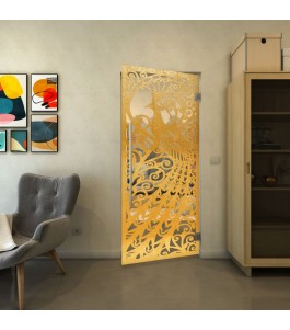 Pendeltür - Fineprint Model 172 Gold auf Klarglas