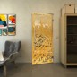 Pendeltür - Fineprint Modell 172 Gold auf Klarglas Pendeltür - Fineprint Modell 172 Gold auf Klarglas
