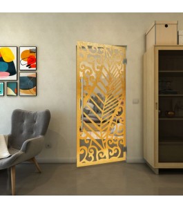 Pendeltür - Fineprint Model 173 Gold auf Klarglas