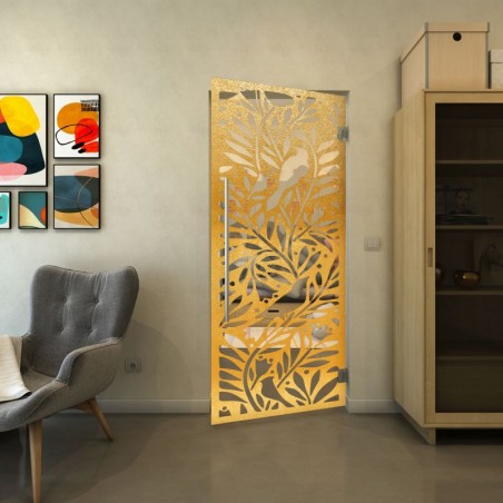 Pendeltür - Fineprint Model 177 Gold auf Klarglas