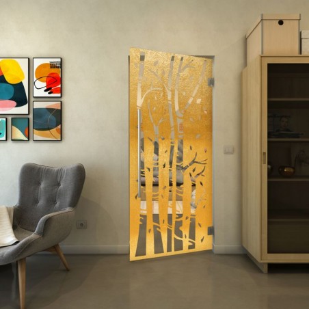 Pendeltür - Fineprint Model 182 Gold auf Klarglas