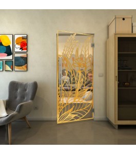 Pendeltür - Fineprint Model 195 Gold auf Klarglas