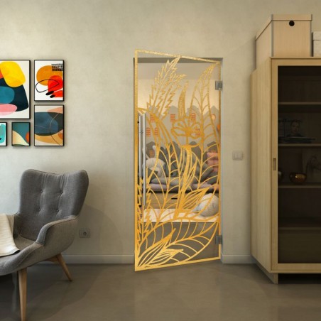 Pendeltür - Fineprint Model 195 Gold auf Klarglas