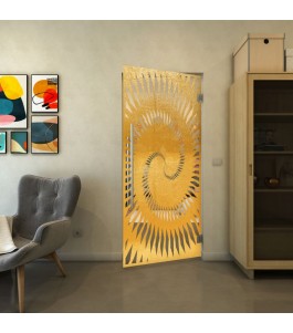 Pendeltür - Fineprint Model 197 Gold auf Klarglas