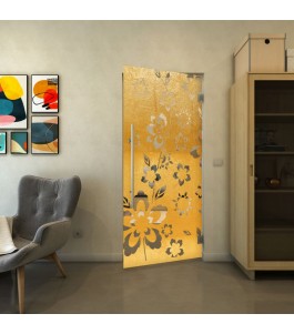 Pendeltür - Fineprint Model 199 Gold auf Klarglas