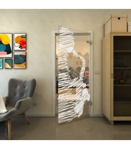 Ganzglastür - Fineprint Model 106 Weiss auf Klarglas
