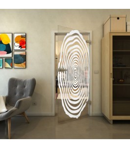 Ganzglastür - Fineprint Model 109 Weiss auf Klarglas