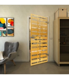Ganzglastür - Fineprint Model 174 Gold auf Klarglas